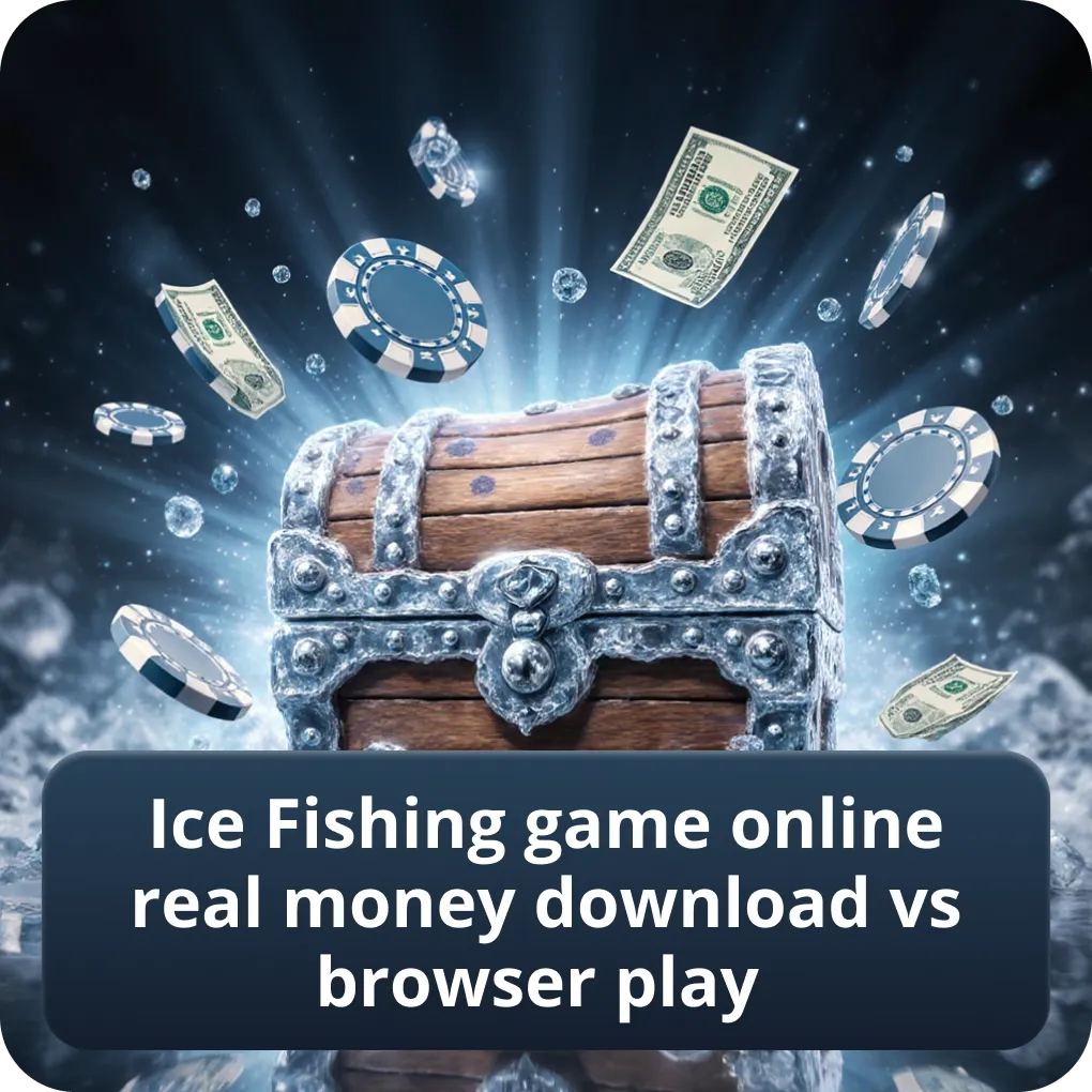 Ice Fishing game online real money download vs browser play